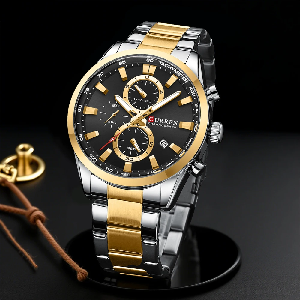 Men Accessories Jewellery - CURREN Casual Quartz Chrono Sportowe Marki