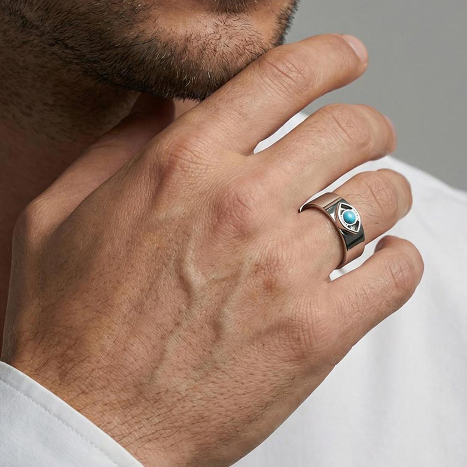 Men Accessories Evil Eye - Klasyczne pierścienie z motywem złego oka