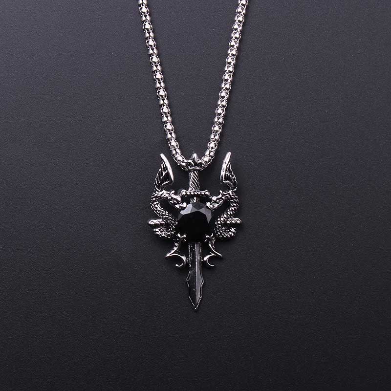 Naszyjnik Krzyż z Czarnym Kami – Men'S Accessories Jewelry recenzja i cena