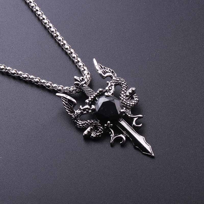 Naszyjnik Krzyż z Czarnym Kami – Men'S Accessories Jewelry recenzja i cena